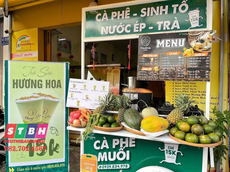 Bảng hiệu trà sữa đơn giản cho tiệm vỉa hè