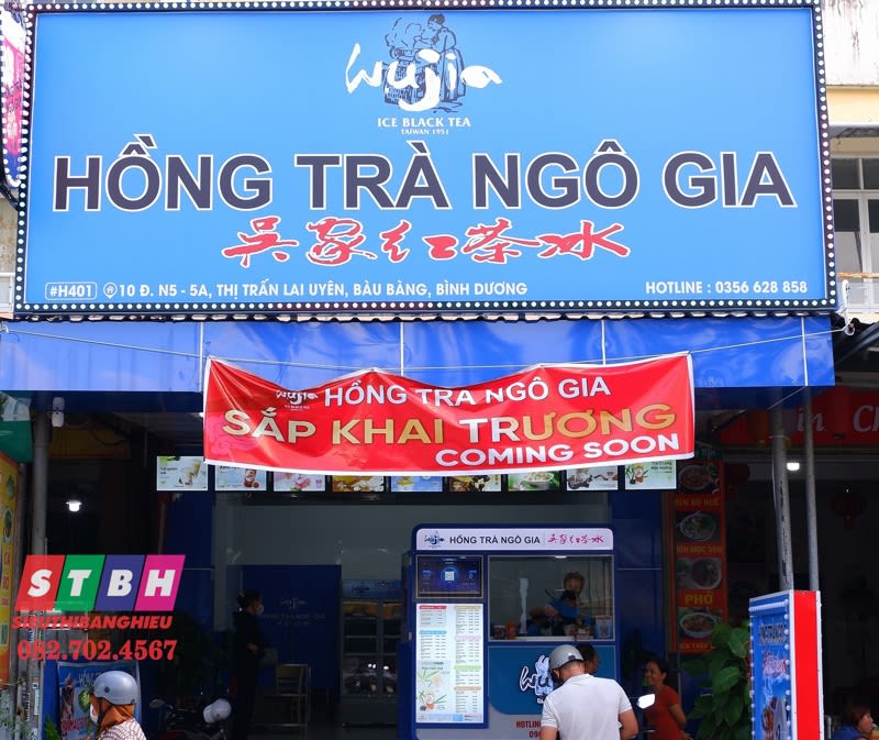 Bảng hiệu trà sữa phong cách hiện đại, trẻ trung