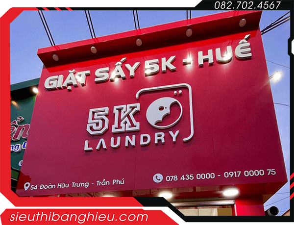 Bảng hiệu giặt sấy, giặt ủi