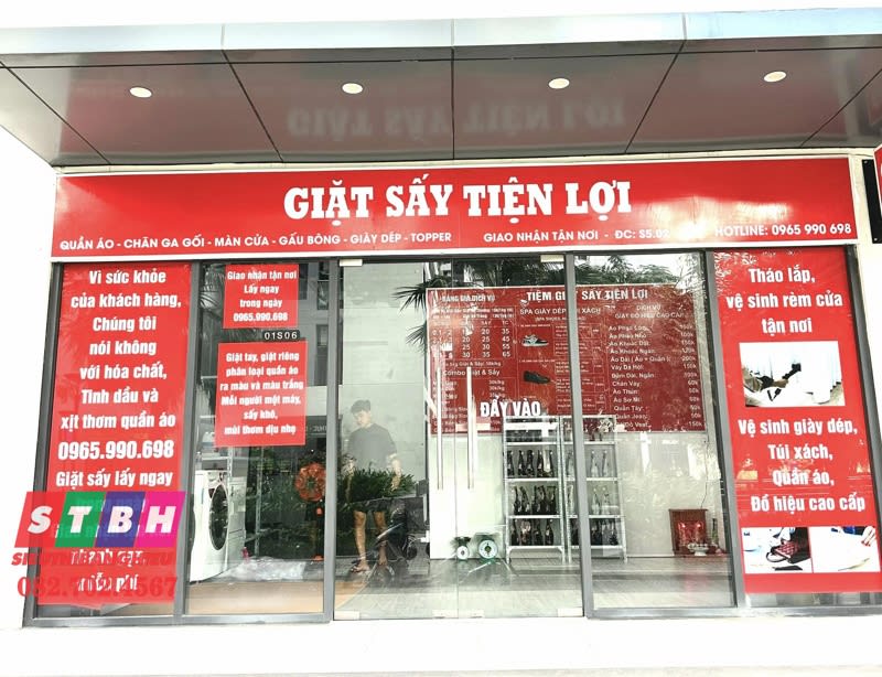 Bảng hiệu giặt sấy, giặt ủi giá rẻ phù hợp tiệm mới khai trương