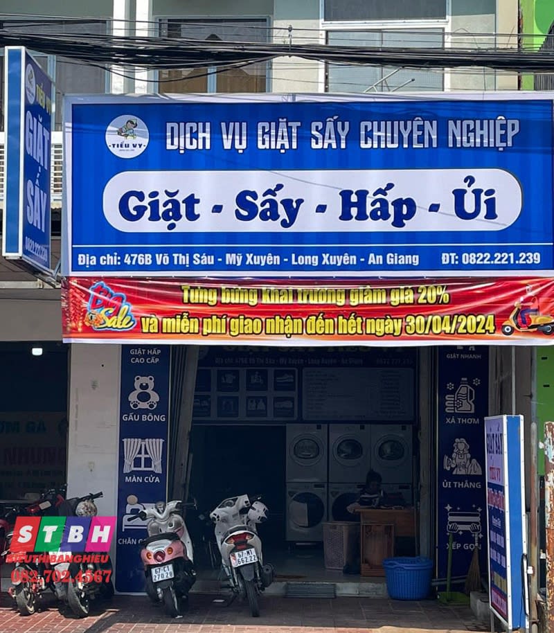 Bảng hiệu giặt sấy, giặt ủi đẹp và chuyên nghiệp