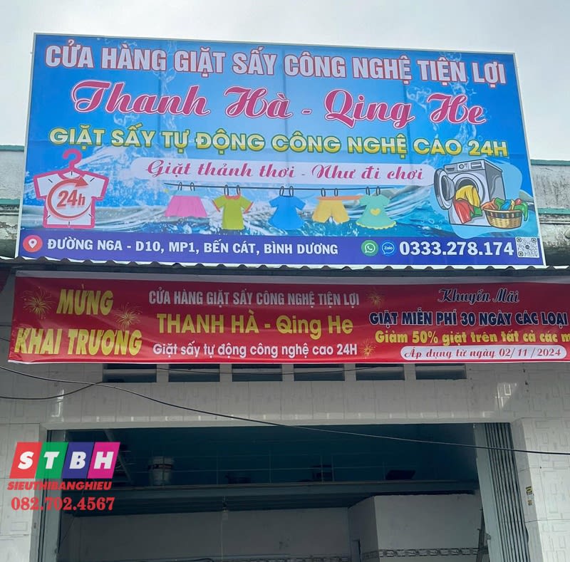 Bảng hiệu giặt sấy, giặt ủi hỗ trợ tăng doanh thu