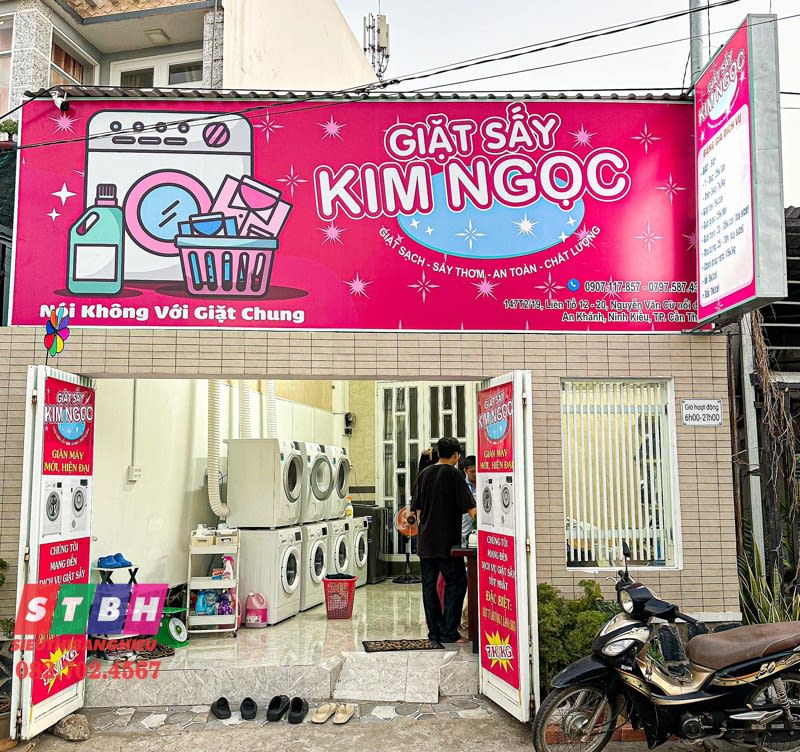 Bảng hiệu giặt sấy mới thu hút
