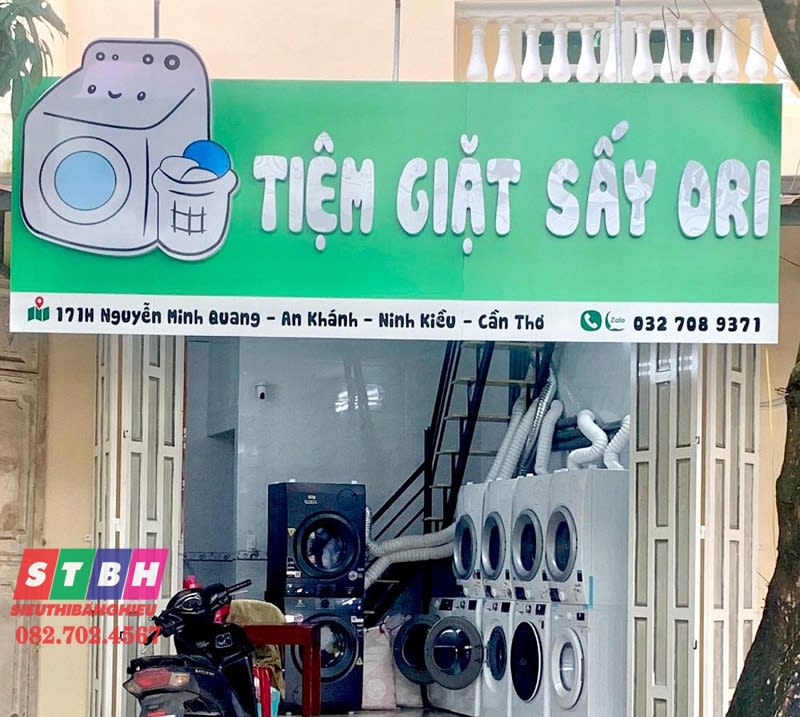 Bảng hiệu giặt sấy, giặt ủi phù hợp tiệm mini