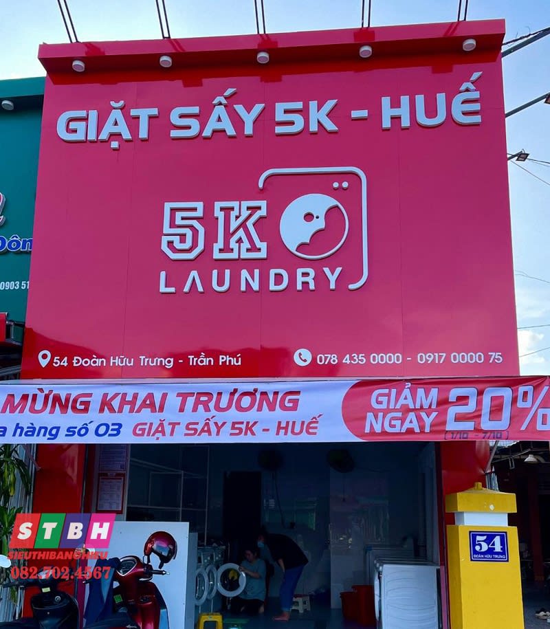 Bảng hiệu giặt sấy alu