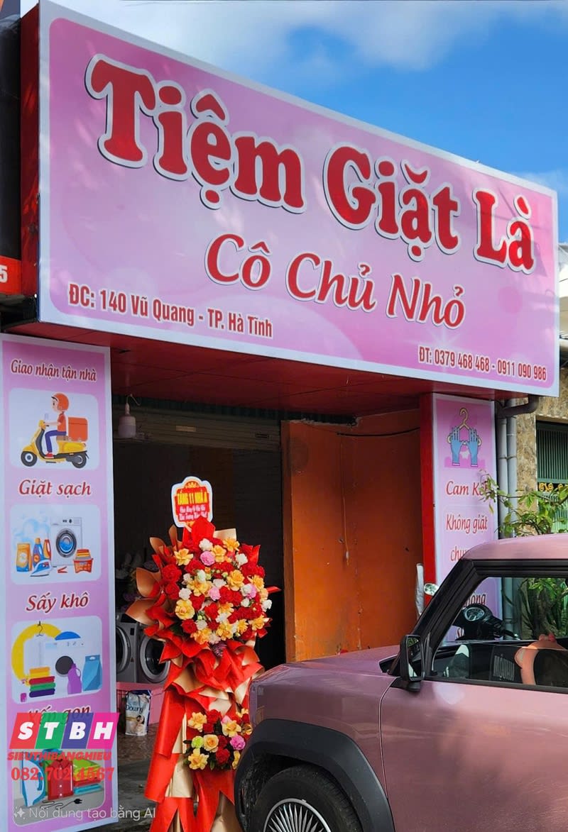 Bảng hiệu giặt sấy in decal