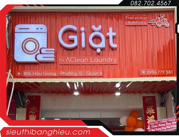 30+ Mẫu Bảng Hiệu Giặt Sấy Đẹp 2025 – Thiết Kế Hiện Đại