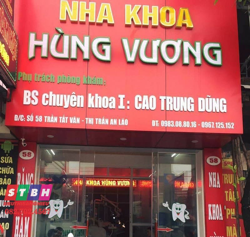 Bảng hiệu nha khoa phối màu theo phong thủy