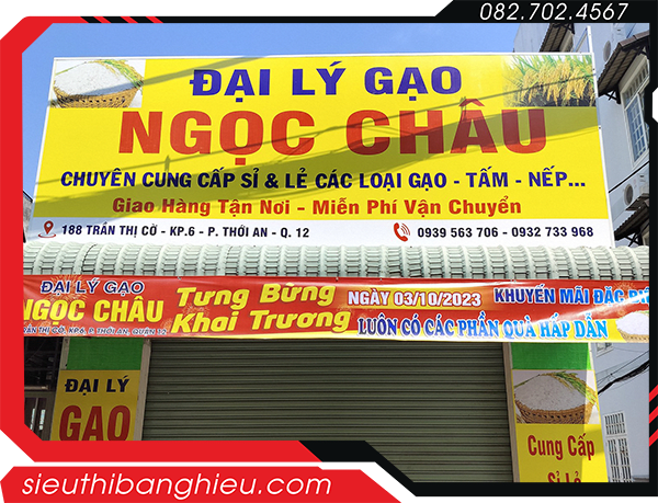 Bảng hiệu đại lý gạo