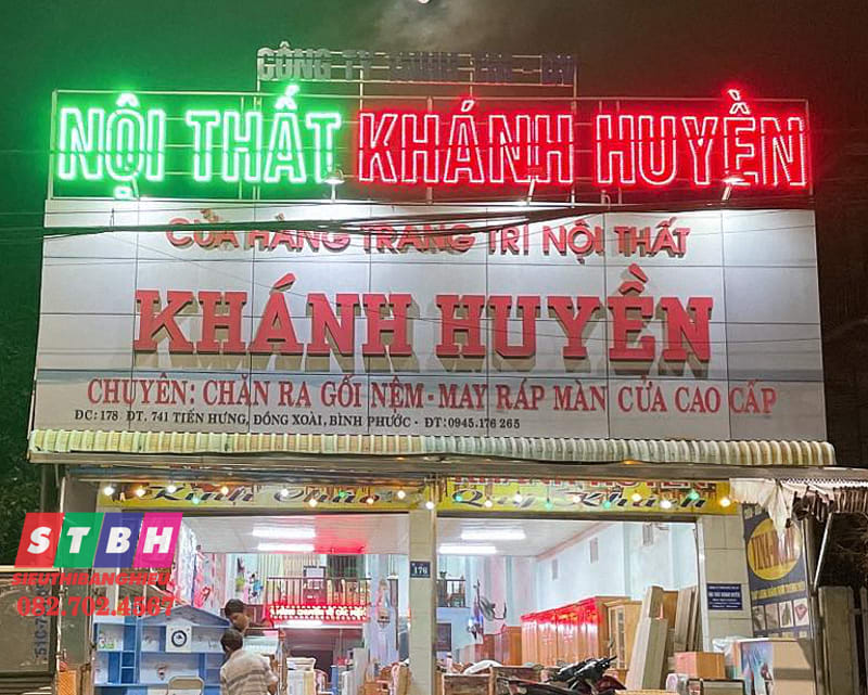 Bảng hiệu nội thất chữ nổi mica kết hợp đèn led