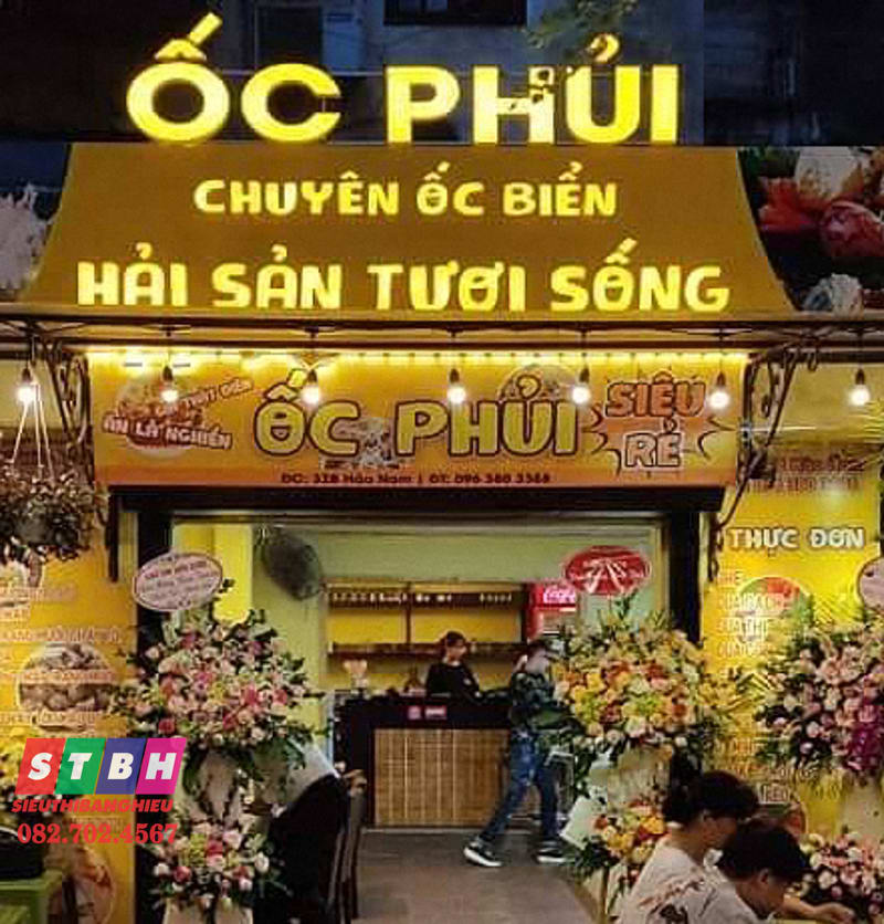 Bảng hiệu quán ốc đẹp mắt