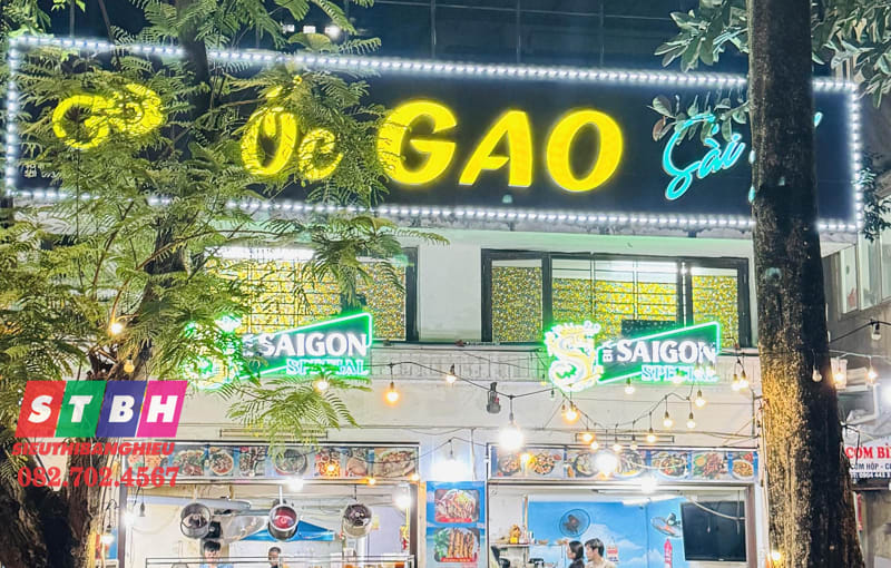 bảng hiệu quán ốc thiết kế sáng tạo