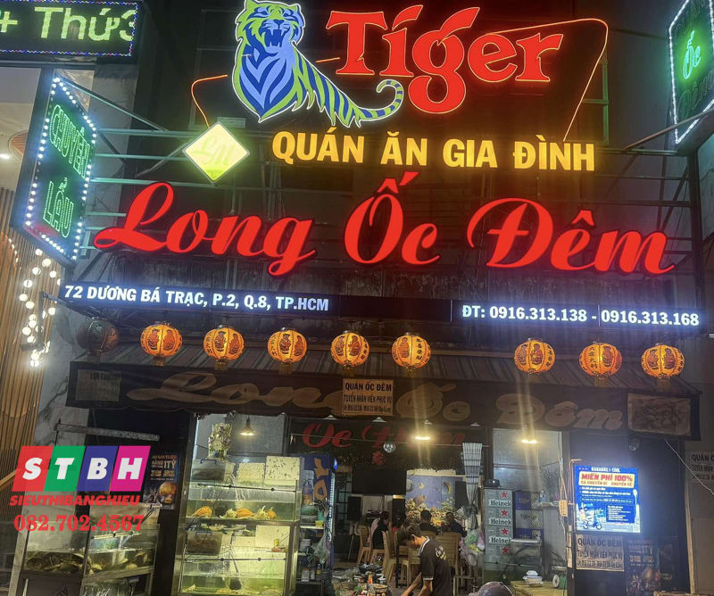 bảng hiệu quán ốc phù hợp kinh doanh đêm