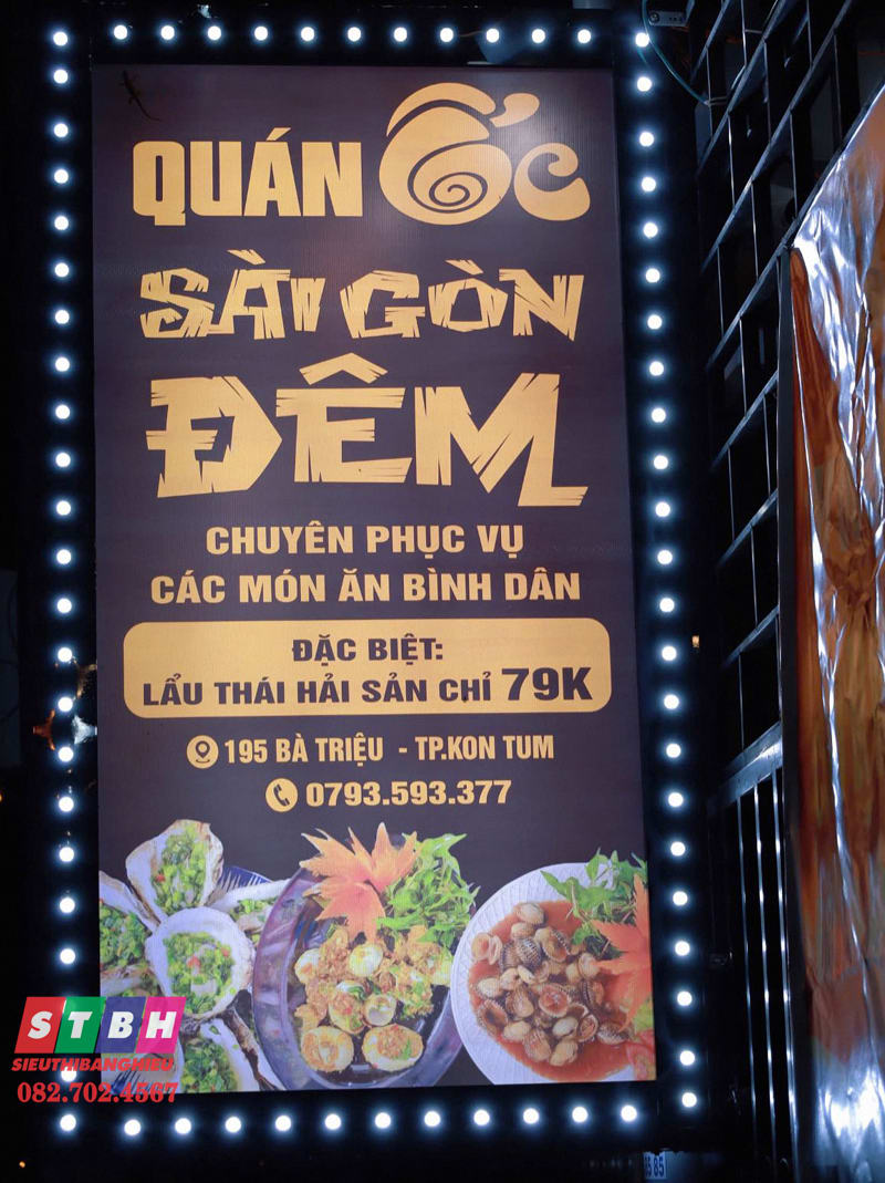 bảng hiệu quán ốc phong cách bình dân thân thiện