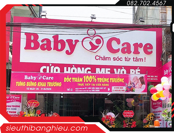 Bảng hiệu shop mẹ và bé