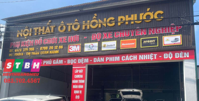 Bảng hiệu gara ô tô thể hiện chuyên môn kỹ thuật cao