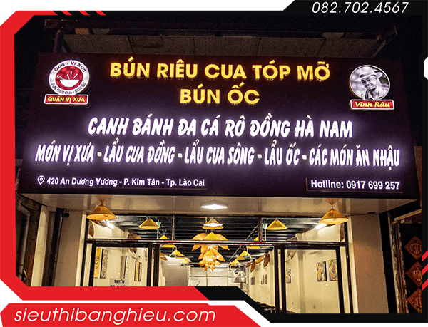 Bảng hiệu bún riêu cua