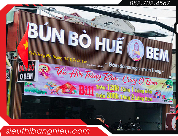 Bảng hiệu bún bò huế