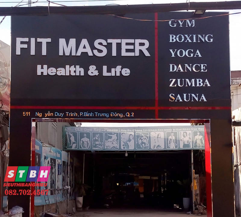 Thiết kế bảng hiệu phòng gym đơn giản và nổi bật