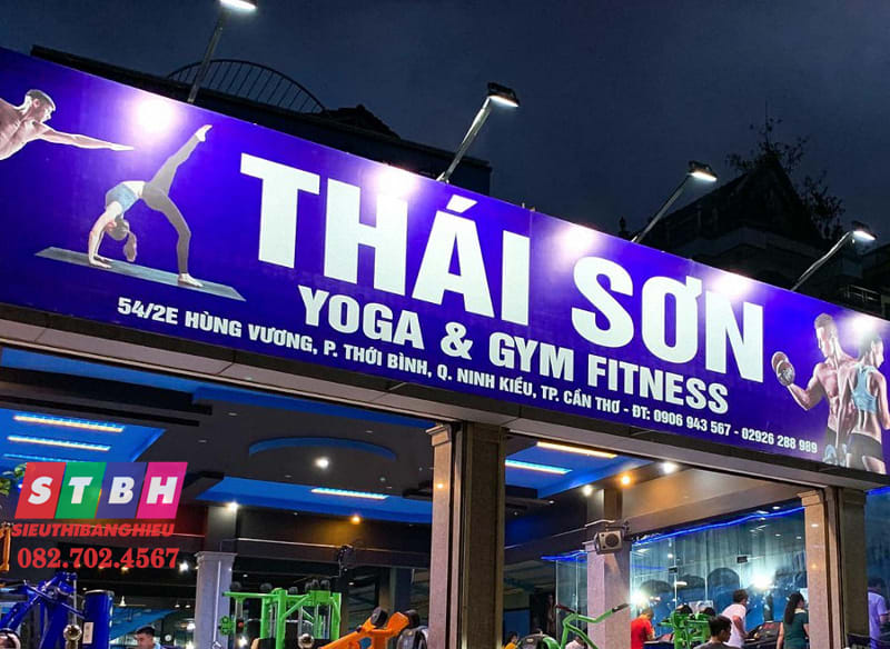 Mẫu bảng hiệu phòng yoga và gym Hiflex