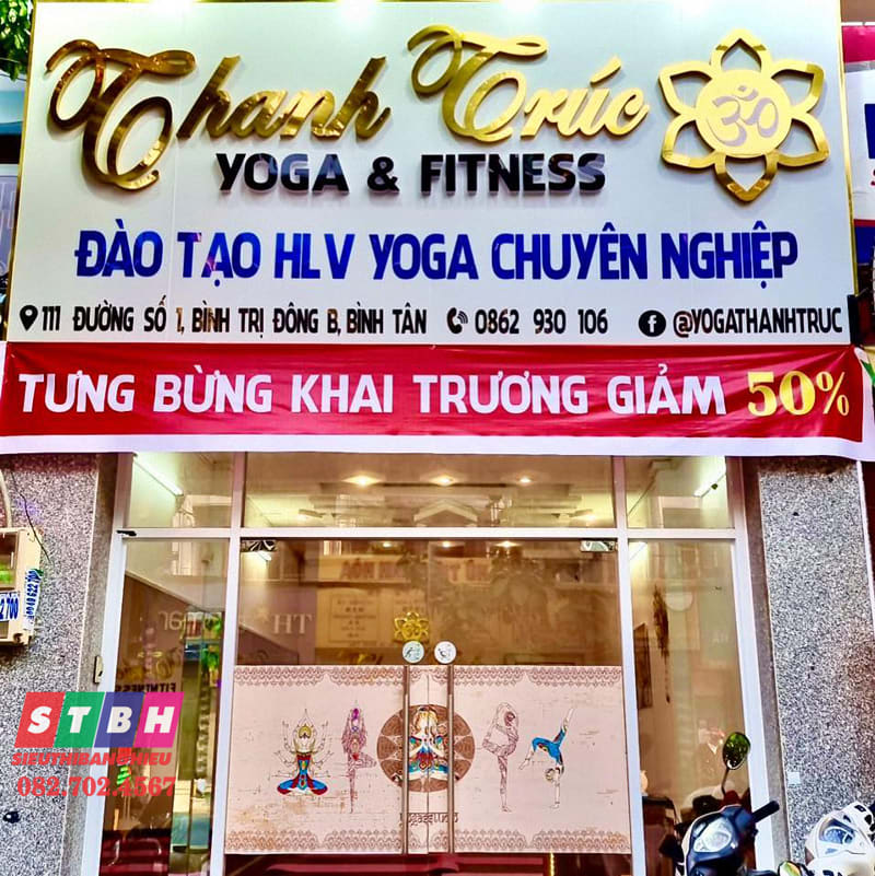 Biển hiệu phòng yoga phong cách thiền định