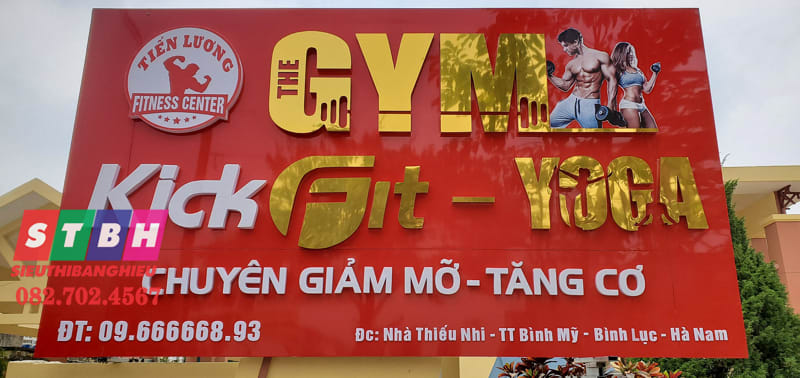 Bảng hiệu phòng gym phong cách công nghiệp cá tính