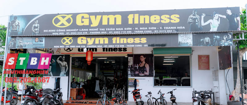 Mẫu bảng hiệu phòng gym – yoga – fitness kết hợp độc đáo
