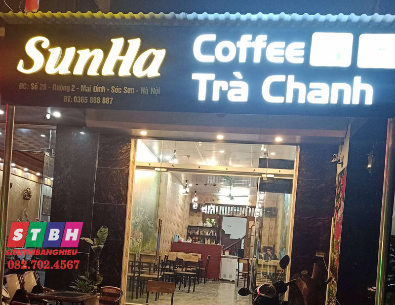 Bảng hiệu trà sữa giúp tăng độ nhận diện khu vực đông người