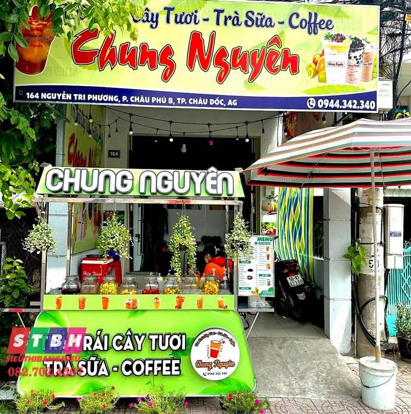 Mẫu bảng hiệu trà sữa gợi cảm giác tươi mới, năng động