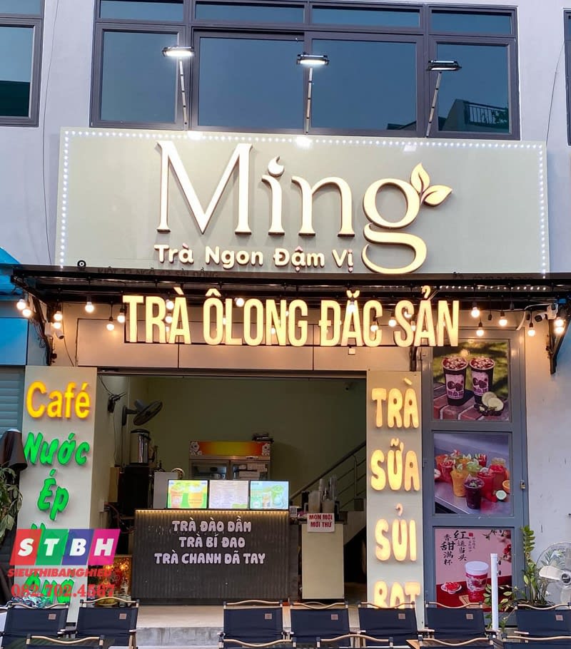 Mẫu bảng hiệu trà sữa giúp khách hàng nhận diện nhanh
