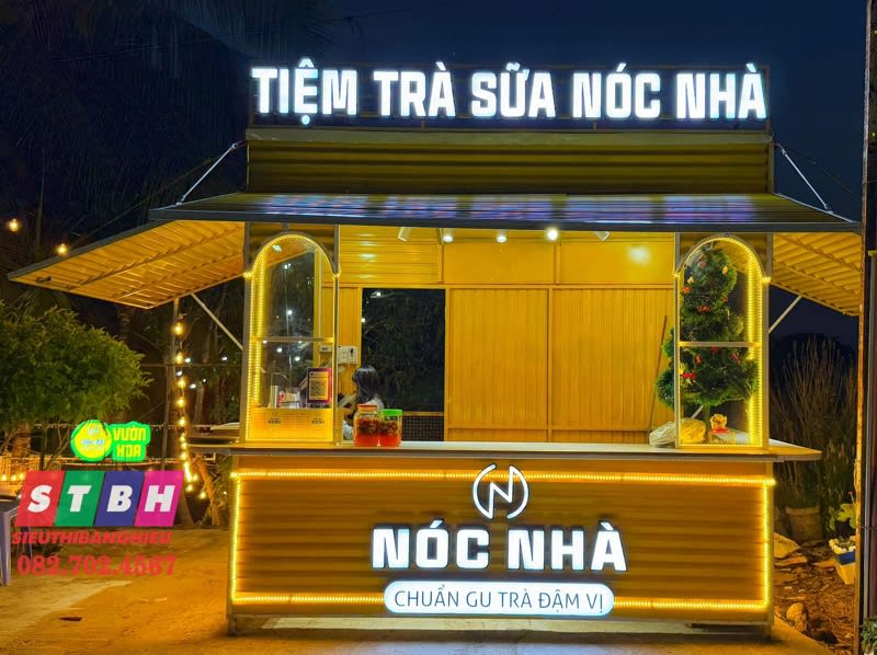 Mẫu bảng hiệu trà sữa giúp khách hàng nhận diện nhanh