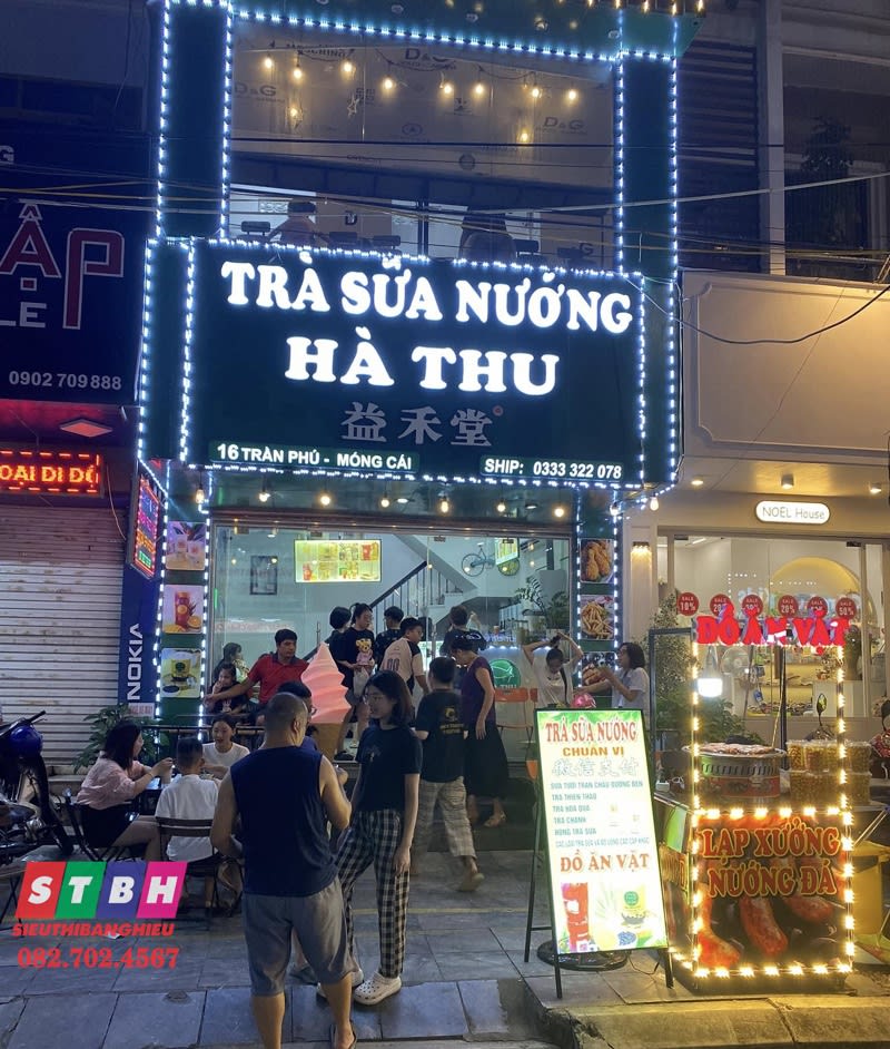 Bảng hiệu trà sữa thiết kế ấn tượng tạo thương hiệu
