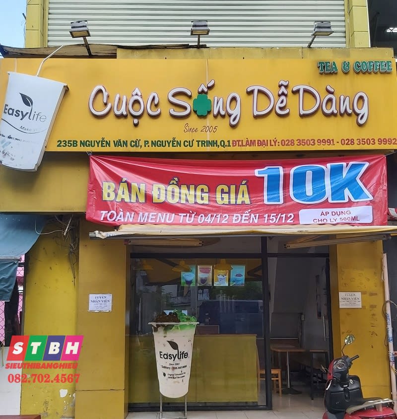 Mẫu bảng hiệu trà sữa dễ thương dành cho học sinh