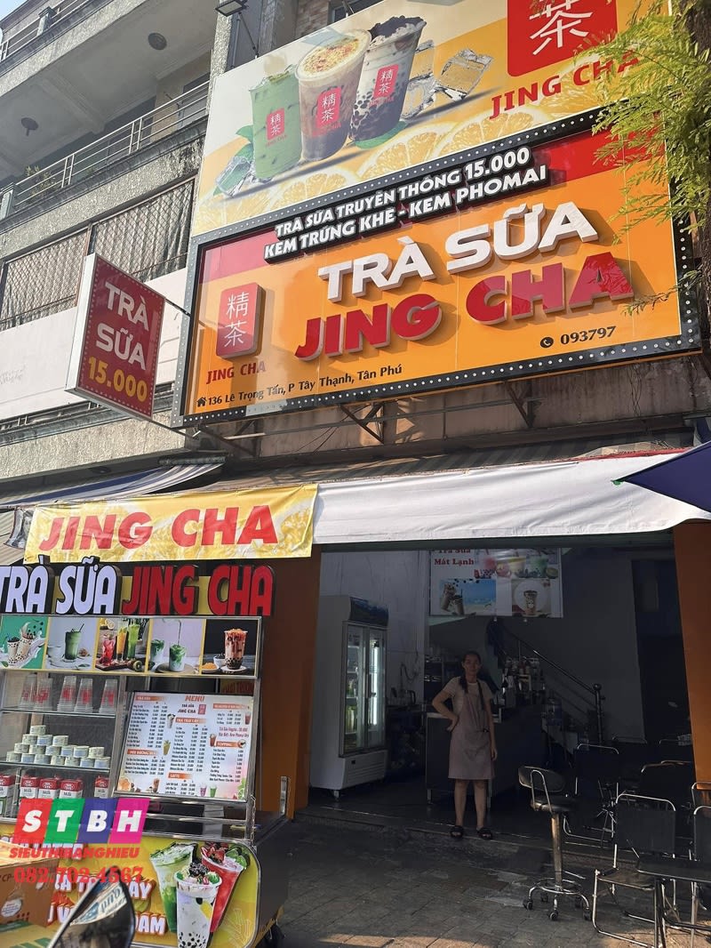 Mẫu bảng hiệu trà sữa alu chữ nổi mica