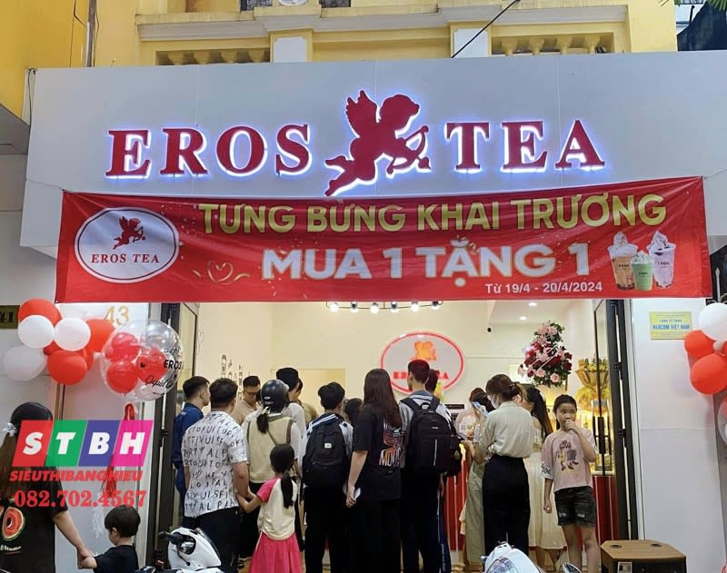 Thi công bảng hiệu trà sữa đẹp, giá hợp lý