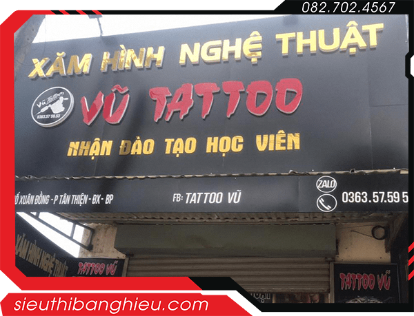 Bảng hiệu tiệm xăm, tatto