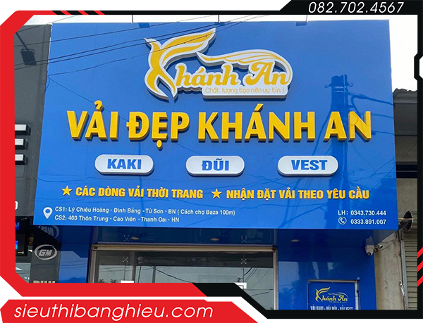 Bảng Hiệu Cửa Hàng Vải 