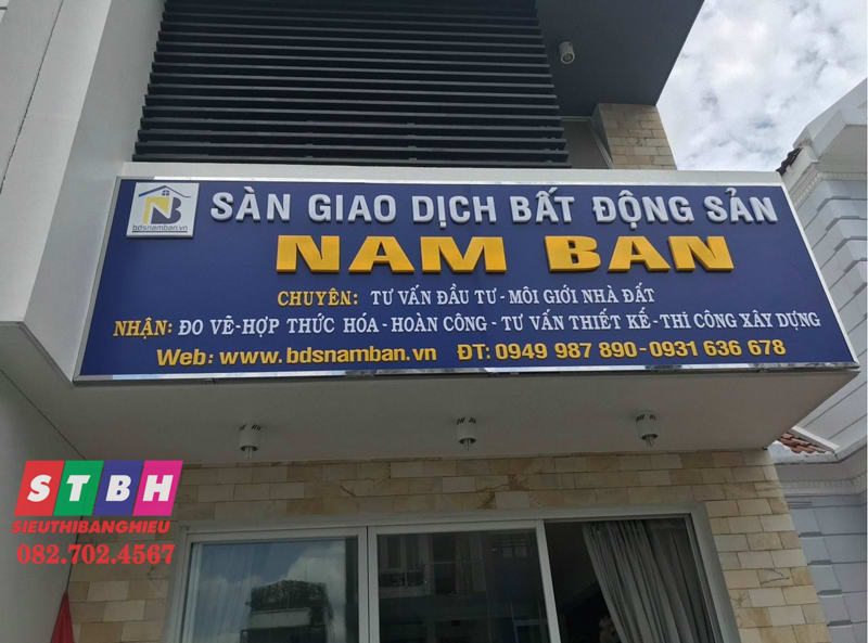 Bảng hiệu văn phòng nhà đất chuyên nghiệp hiện đại
