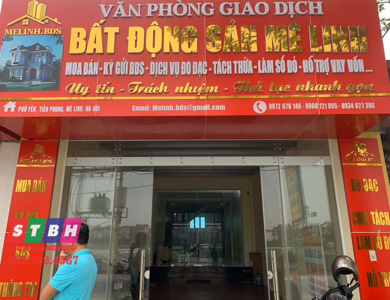 Bảng hiệu nhà đất, bds chữ inox