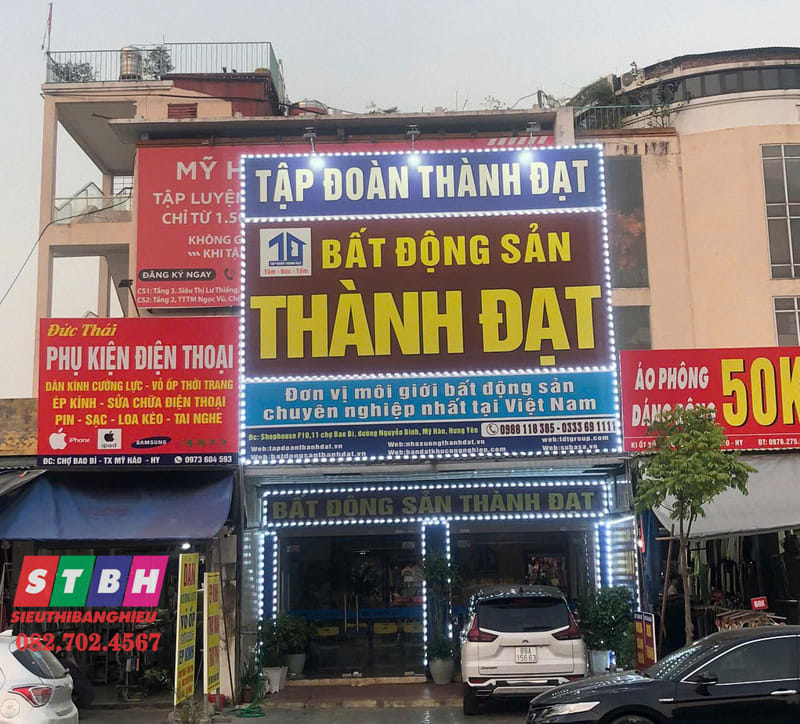 Bảng hiệu nhà đất, bds Alu kết hợp Decal in UV