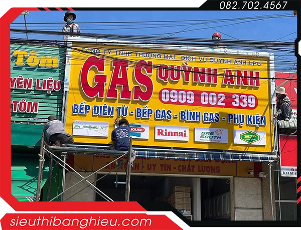Bảng hiệu cửa hàng gas