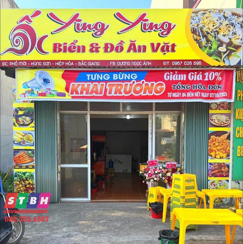Bảng hiệu quảng cáo đồ ăn vặt giá rẻ