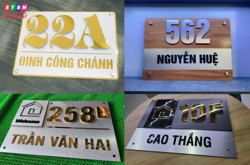 Bảng số nhà alu lắp đặt ngoài trời