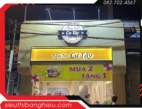 Thiết Kế Bảng Hiệu Quán Trà Sữa Đẹp Chuẩn Phong Cách