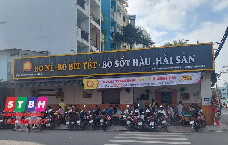Mẫu bảng hiệu bò né đơn giản mà ấn tượng