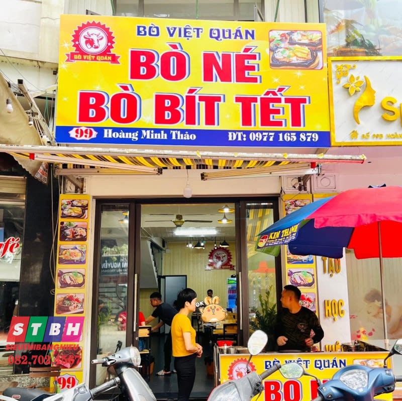 Mẫu bảng hiệu bò né giá rẻ, thiết kế hiện đại