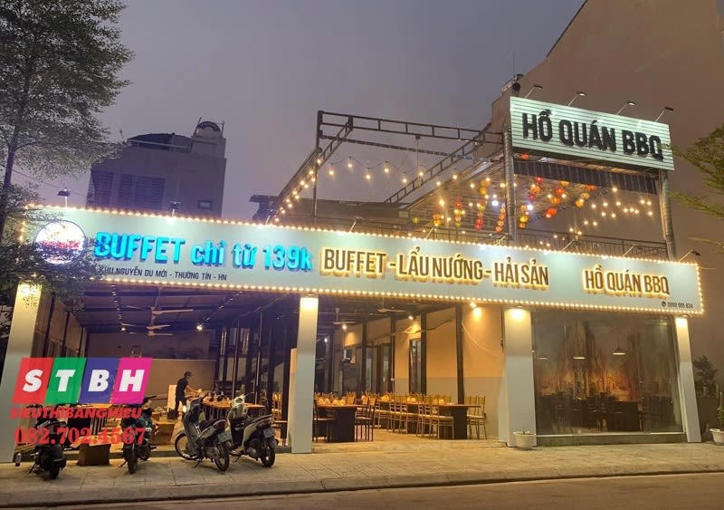 Bảng hiệu quán nướng LED bắt mắt