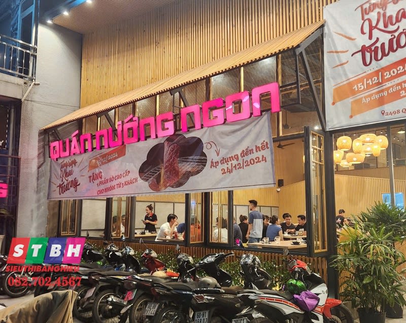 Thiết kế bảng hiệu quán nướng sáng tạo, ấn tượng thị giác