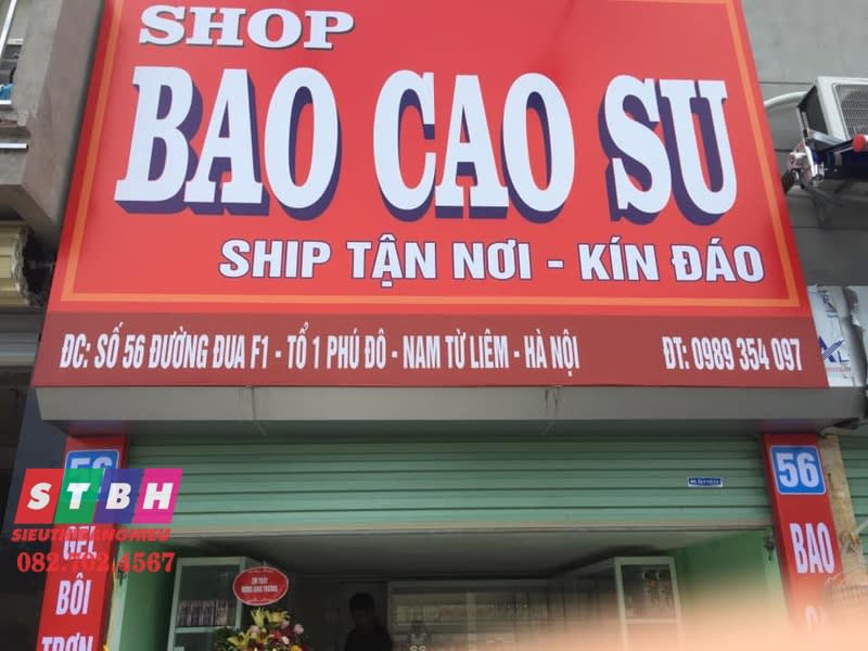 Thi công bảng hiệu bao cao su giá rẻ, chất lượng tốt