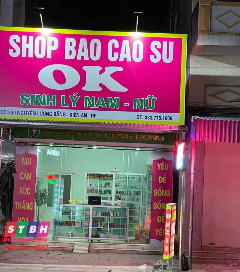 Thiết kế bảng hiệu bao cao su phong cách tối giản